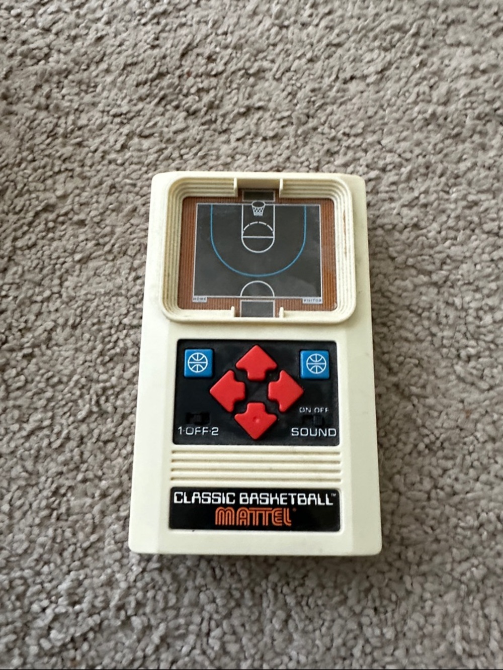 Mattel Classic Basketball Handheld Game - Cream, Red & Blue